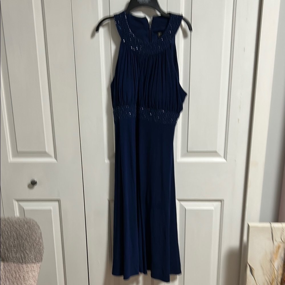Jessica Howard Blue Halter Midi Sundress